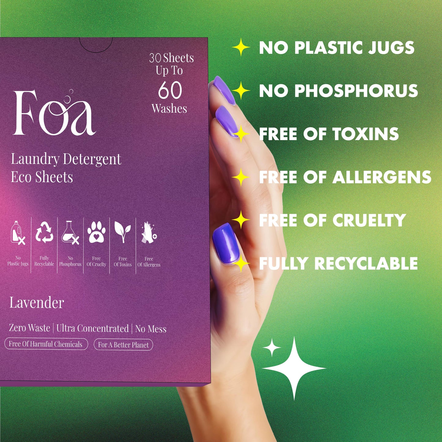 Zero Plastic Lavender Laundry Sheets